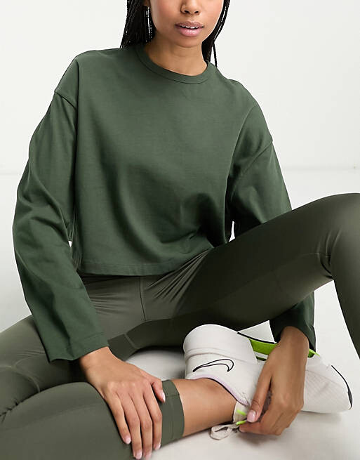 

Укороченная футболка с длинными рукавами ASOS 4505 Icon