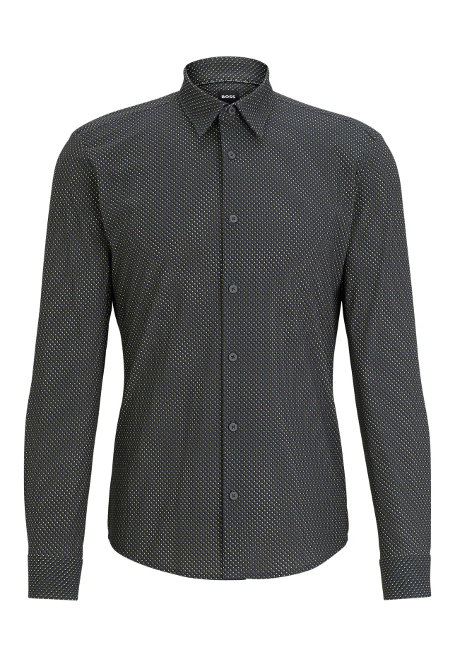 

Повседневная рубашка p-roan-kent-c1-233 slim fit Boss, серый
