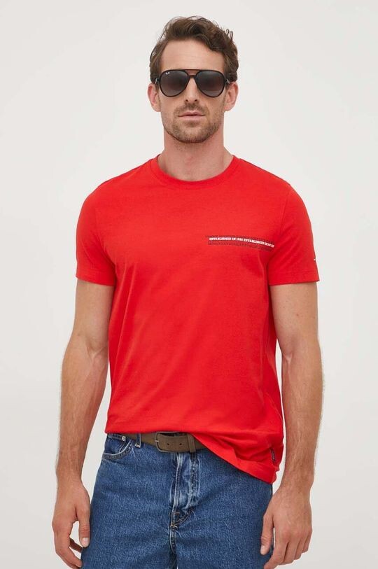 

Хлопковая футболка Tommy Hilfiger, красный