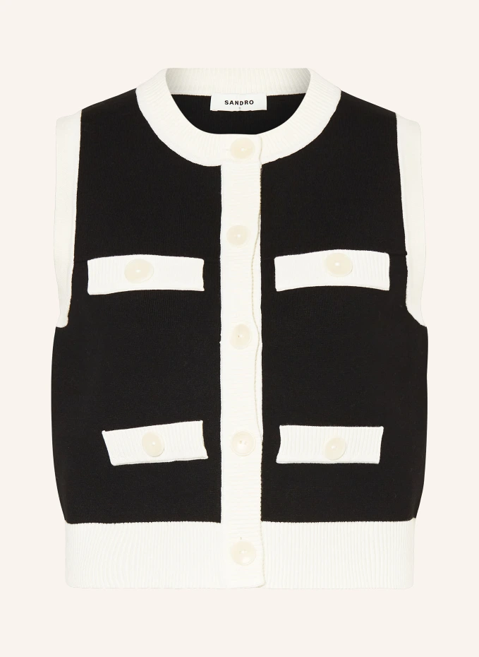 

Вязаный жилет Sandro, черный