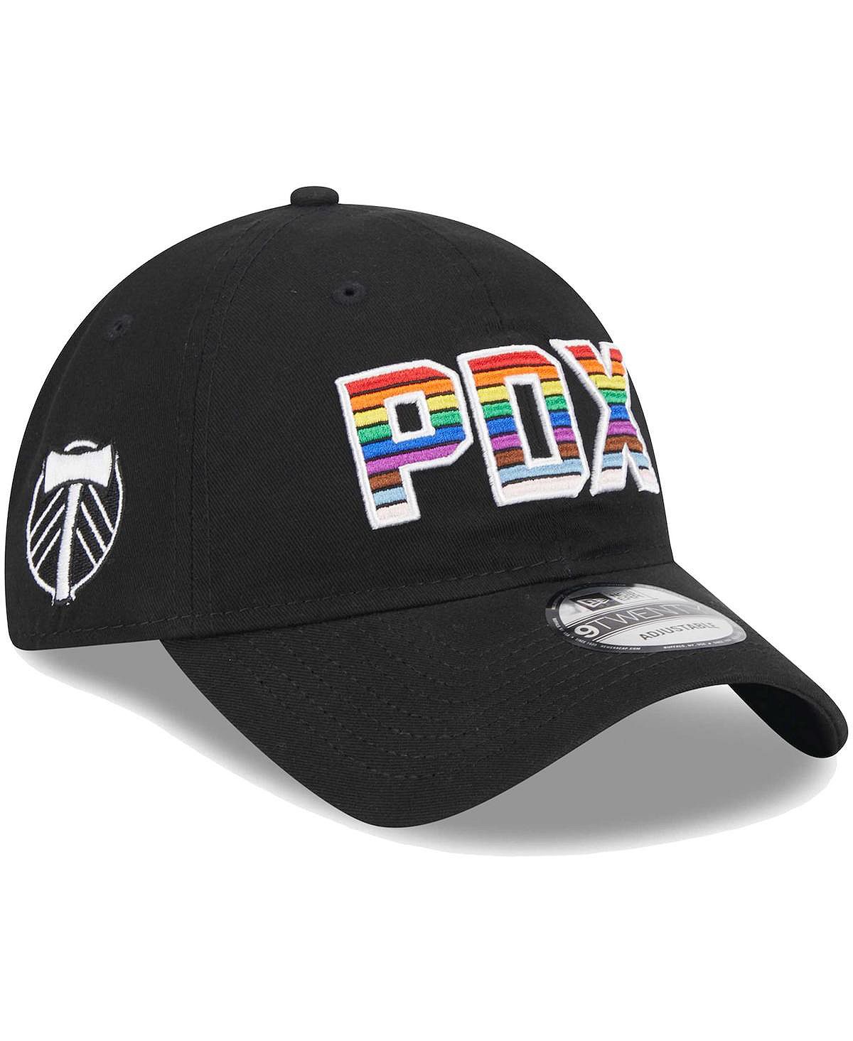 Мужская черная регулируемая шляпа Portland Timbers Pride 9TWENTY New Era