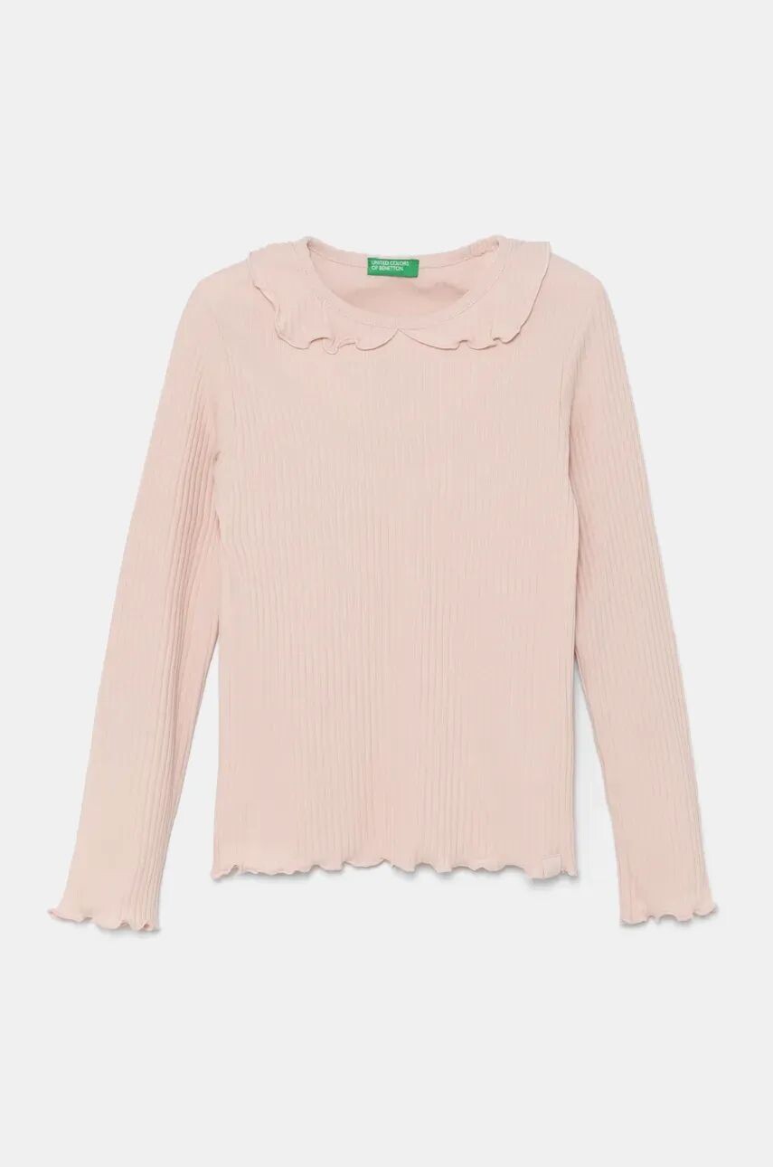 

Детская футболка с длинными рукавами United Colors of Benetton, розовый