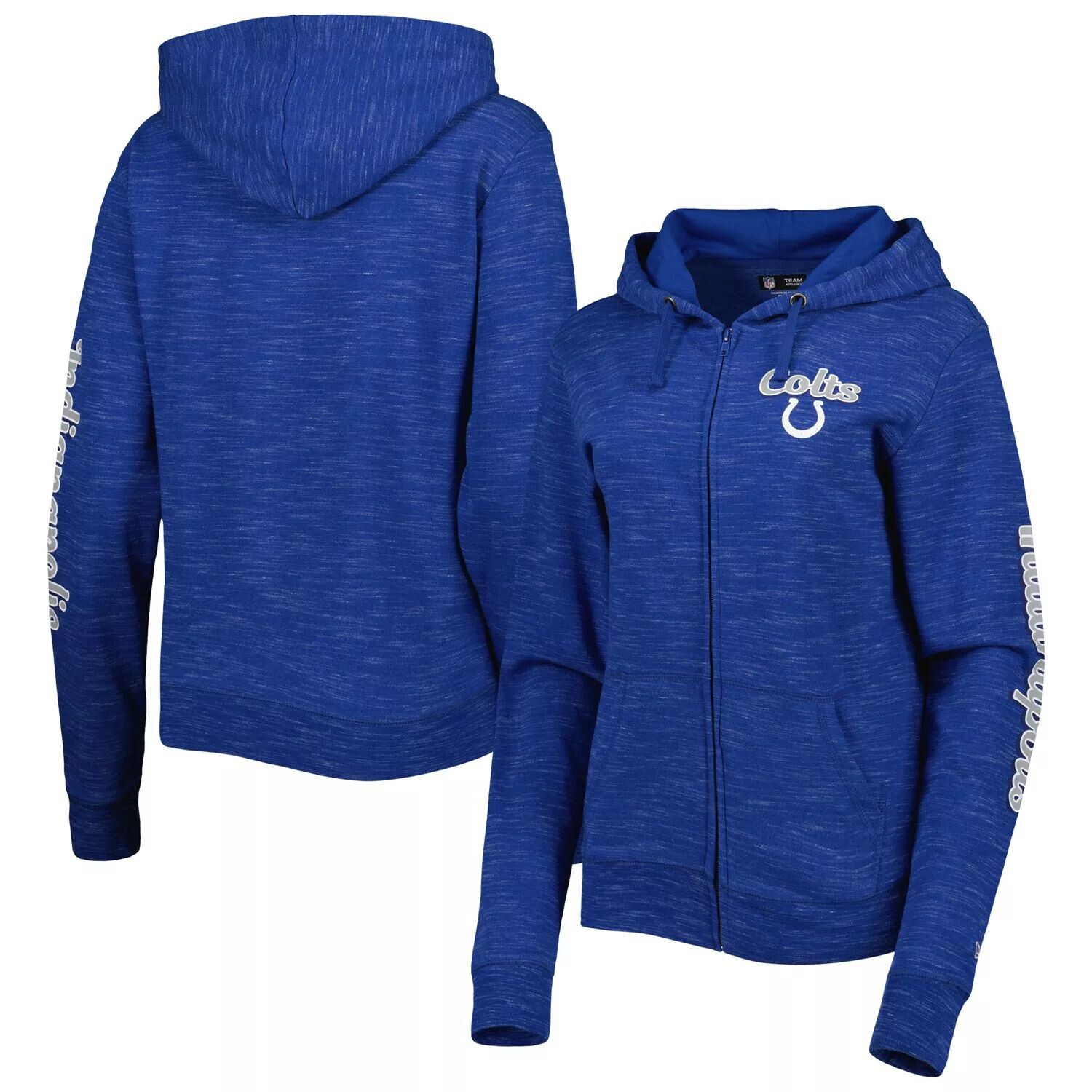 

Женская толстовка с обратной молнией во всю длину New Era Royal Indianapolis Colts New Era