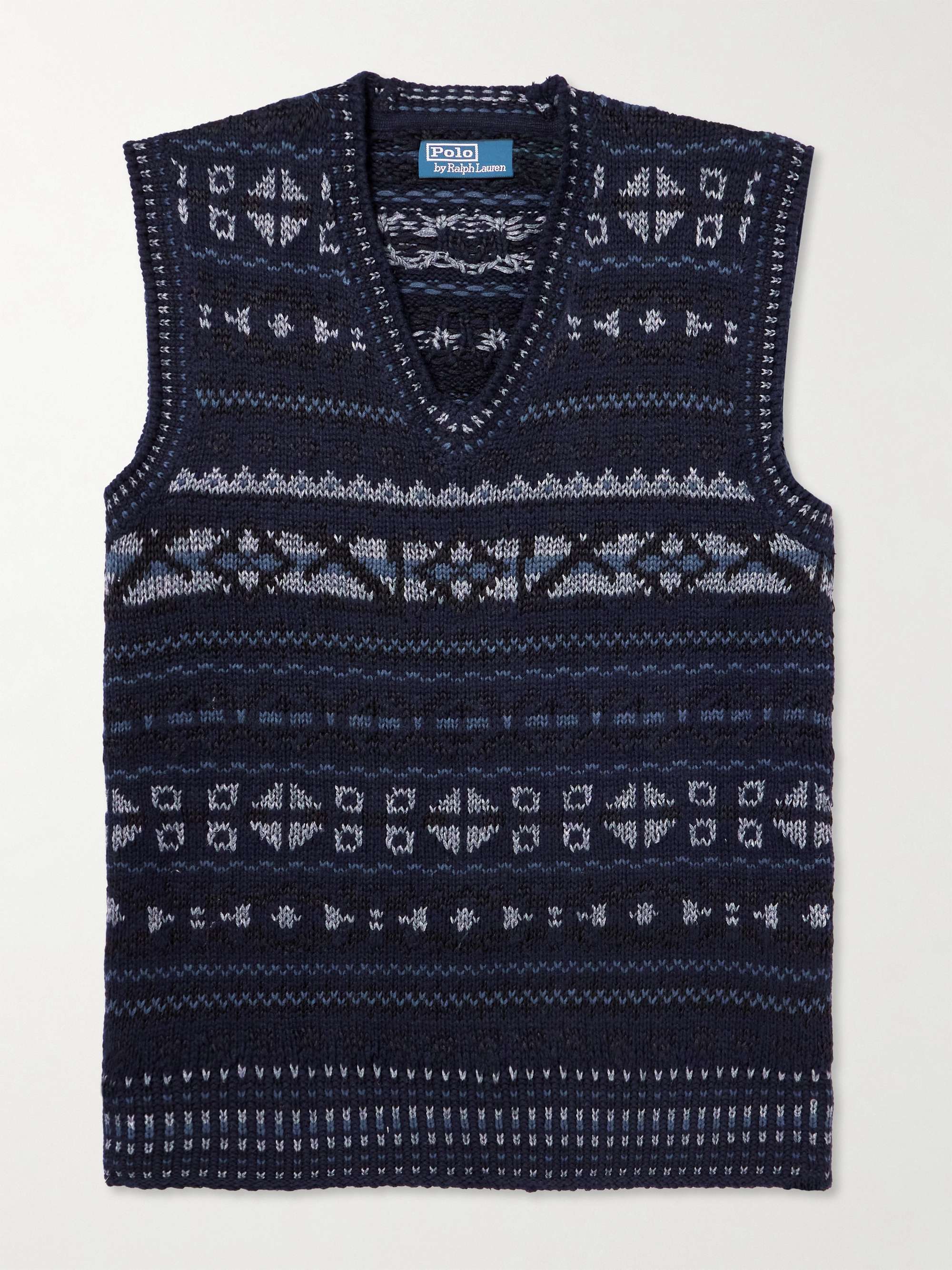 

Свитер Fair Isle из смеси хлопка, льна и кашемира POLO RALPH LAUREN, нави