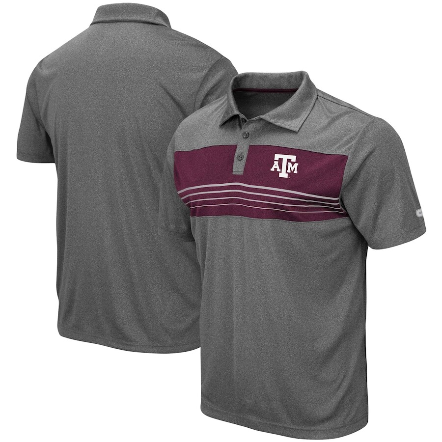 

Поло с коротким рукавом Colosseum Texas A And M Aggies, угольный