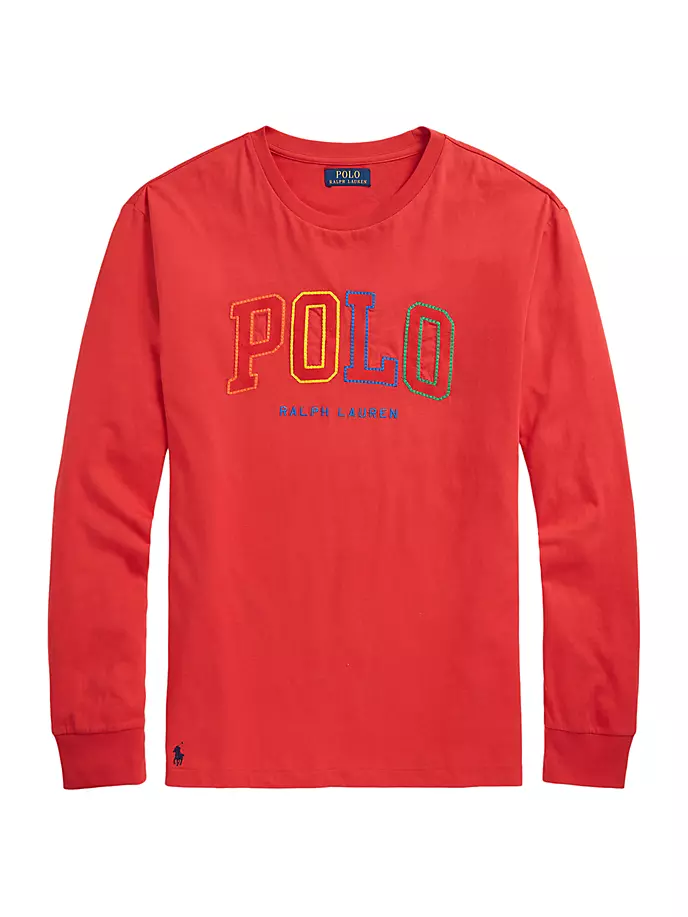 

Футболка с логотипом с вышивкой Saddle Polo Ralph Lauren, красный
