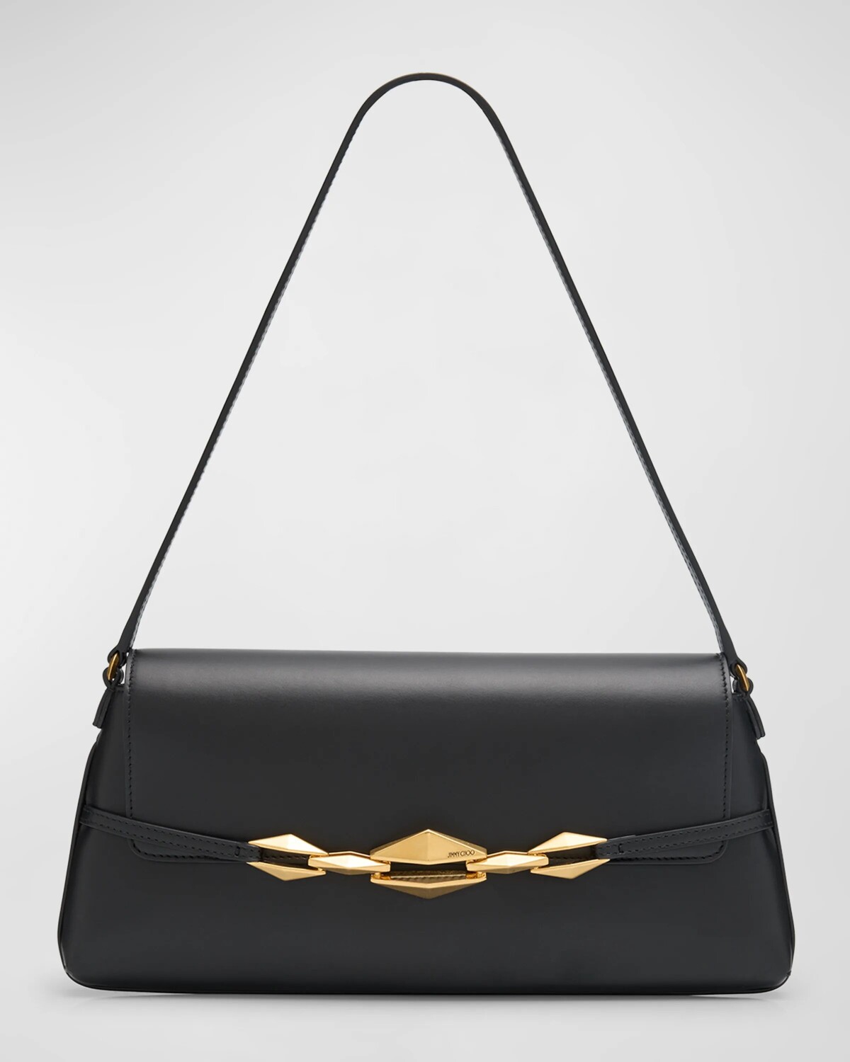 

Кожаная сумка через плечо с бриллиантами Jimmy Choo, цвет Black And Gold