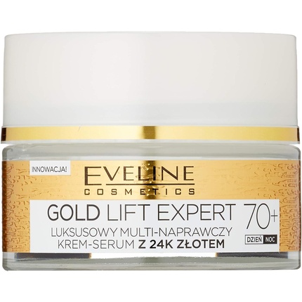 Gold Lift Expert Сильный укрепляющий крем против морщин дневной и ночной 70+ с 24-каратным золотом 50 мл, Eveline Cosmetics
