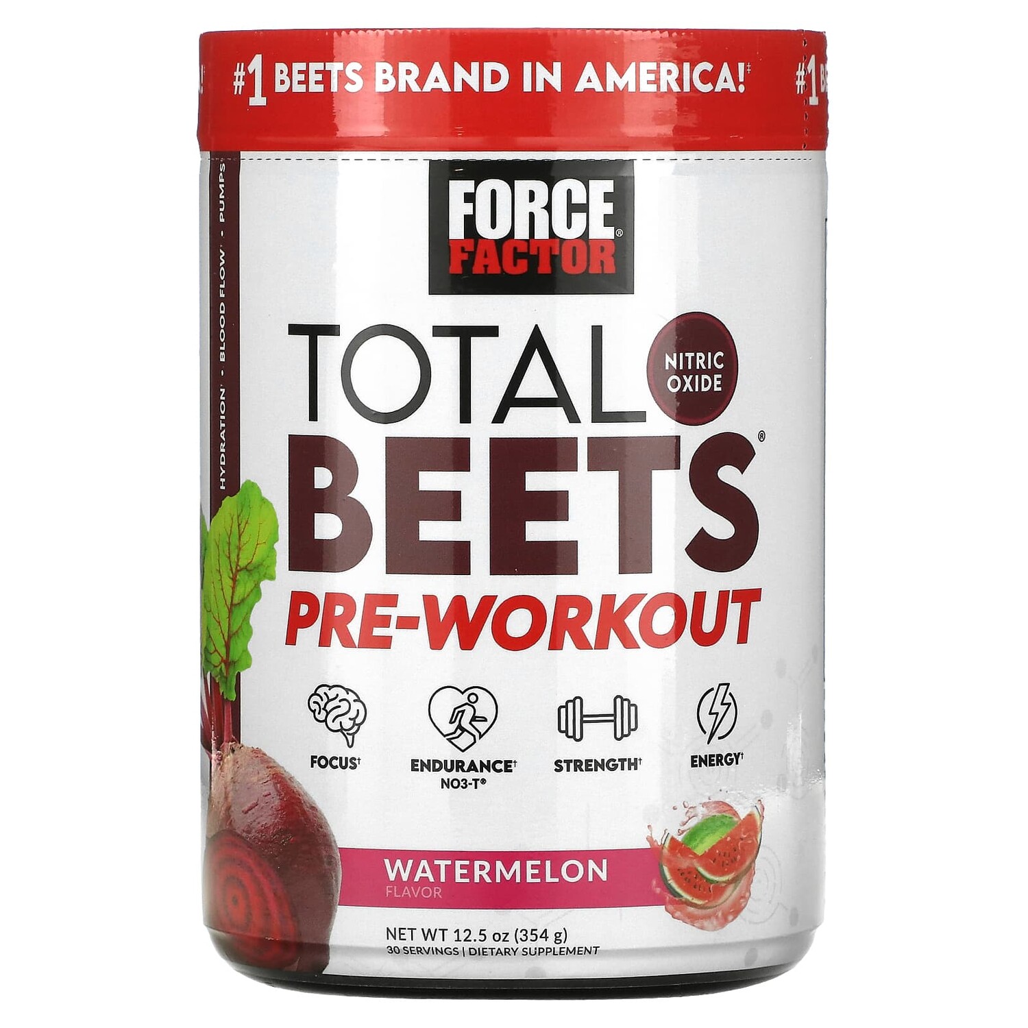 

Total Beets, перед тренировкой, арбуз, 354 г (12,5 унции), Force Factor