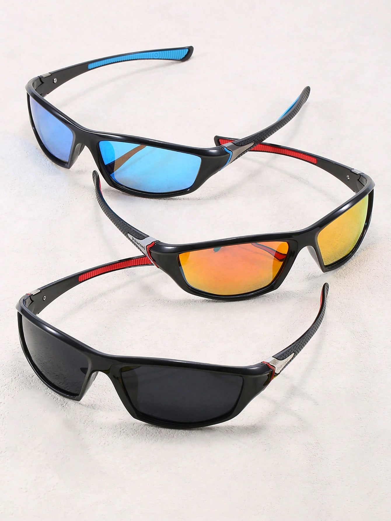 3 пары мужских разноцветных поляризованных цельных спортивных солнцезащитных очков, многоцветный разоблачение поляризованных солнцезащитных очков blenders eyewear цвет future ruler pol
