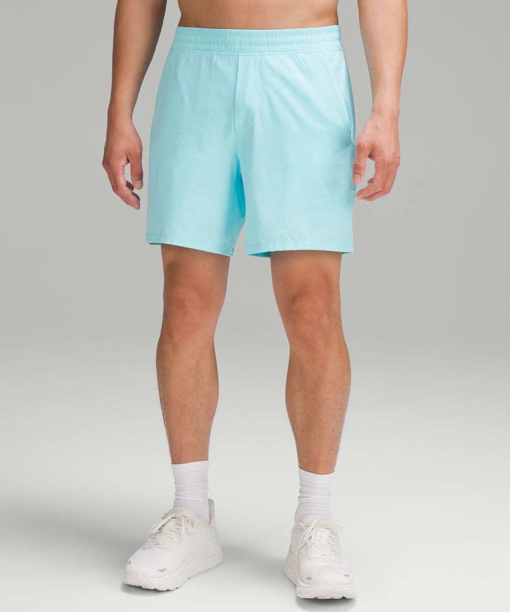 

Короткие шорты с подкладкой Pace Breaker Lululemon, синий