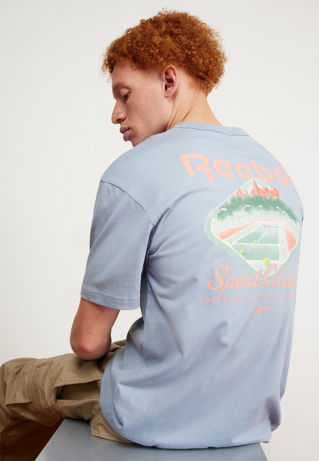 

Футболка с принтом Court Sport Tee Reebok, цвет vinblu