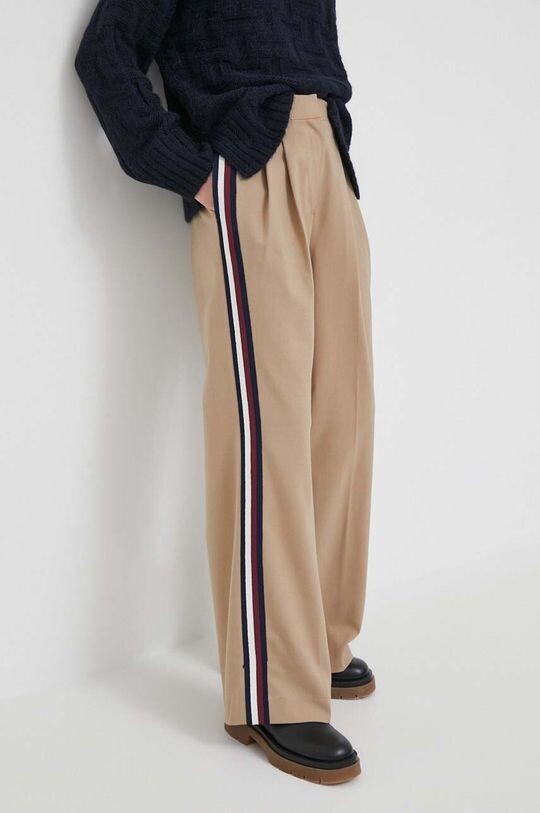 

Брюки из смесовой шерсти. Tommy Hilfiger, бежевый
