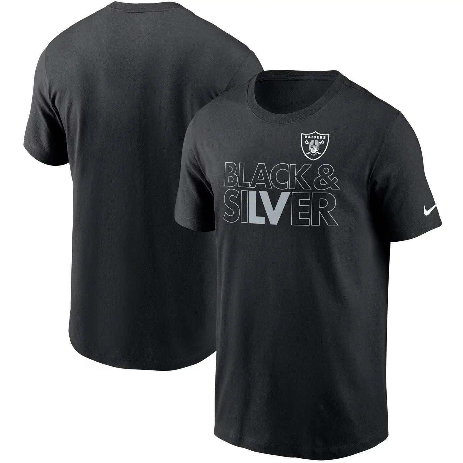 Мужская черная футболка Nike Las Vegas Raiders Hometown Collection черно-серебристая