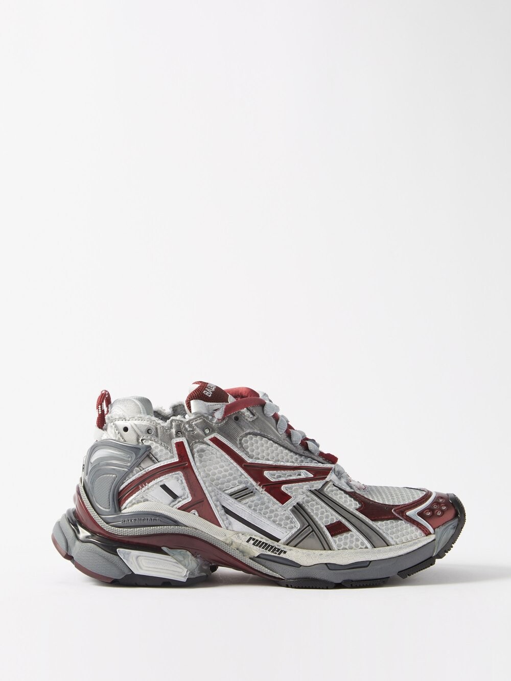 

Кроссовки runner из сетки и искусственной кожи Balenciaga, бургундия