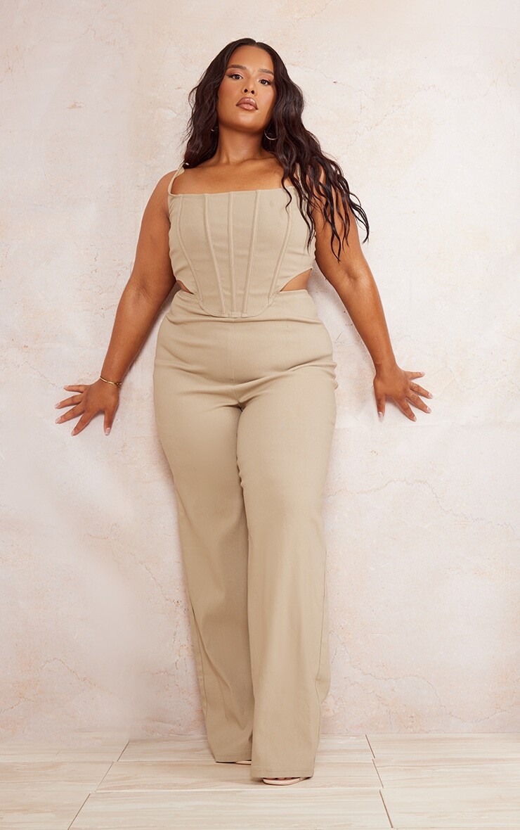 

PrettyLittleThing Комбинезон Plus Stone Corset с вырезами