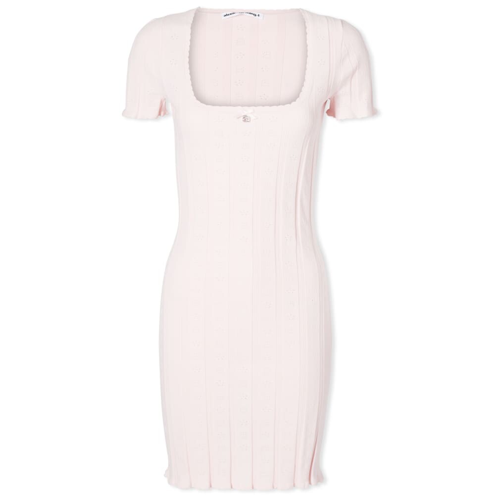 

Мини-платье Alexander Wang с логотипом Pointelle, розовый