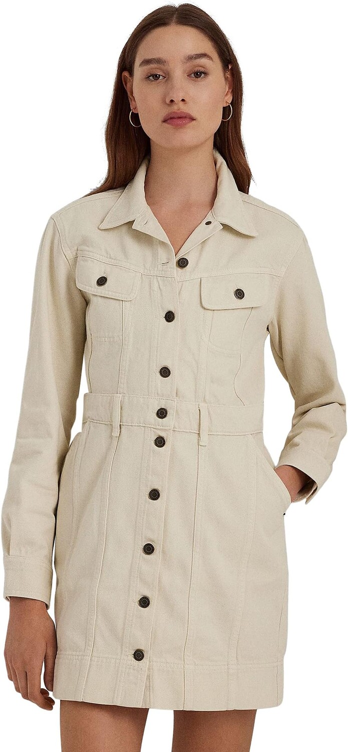 

Джинсовое платье-рубашка LAUREN Ralph Lauren, цвет Cream Wash