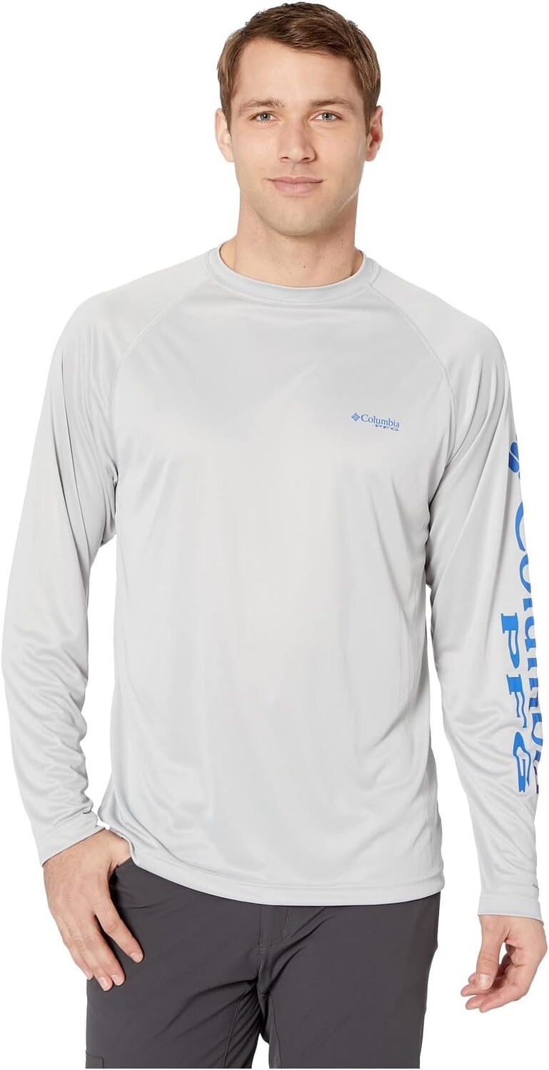 Рубашка Terminal Tackle L/S Columbia, цвет Cool Grey/Vivid Blue Logo