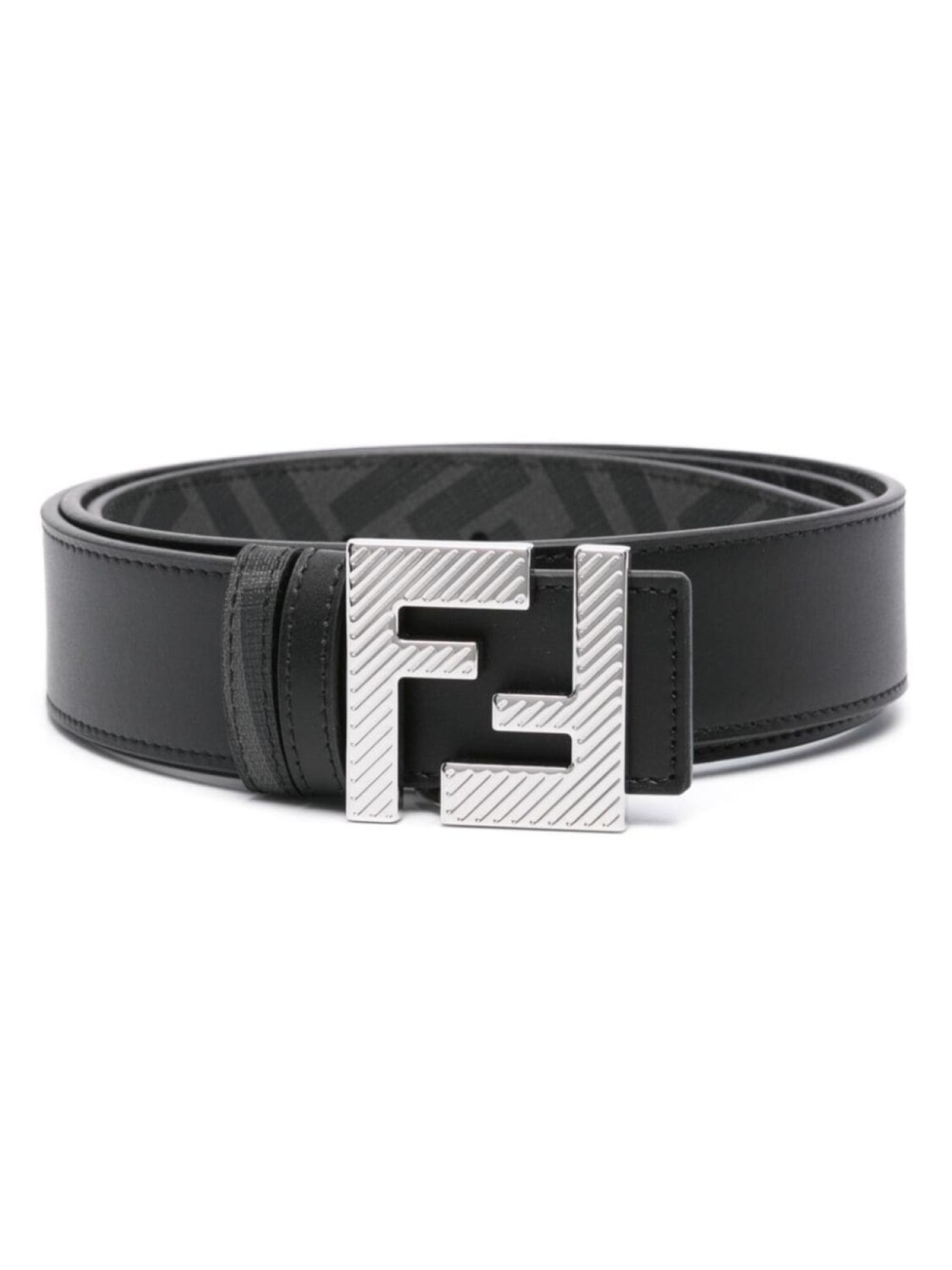 

FENDI кожаный ремень с мотивом FF, черный