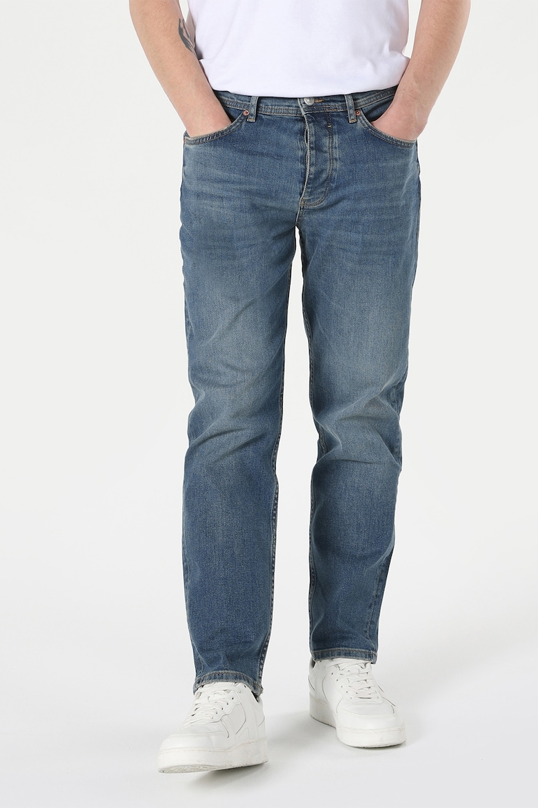 Прямые джинсы с потертым эффектом Colin'S, синий прямые джинсы с потертым эффектом tommy hilfiger синий