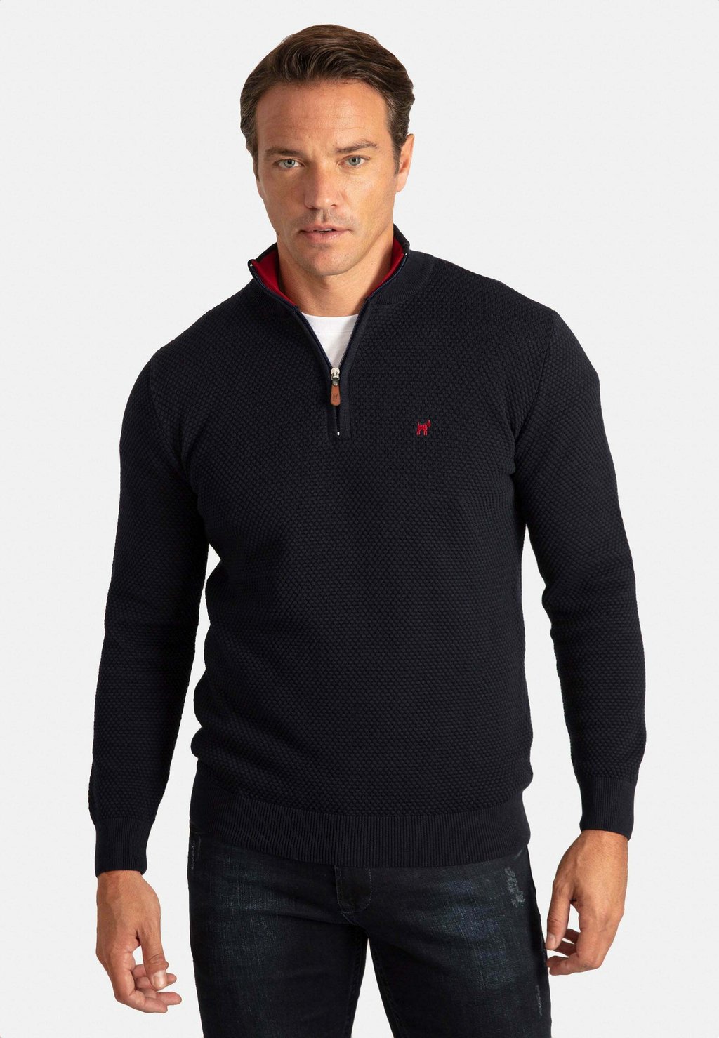 Вязаный свитер HALF ZIP Williot, цвет navy