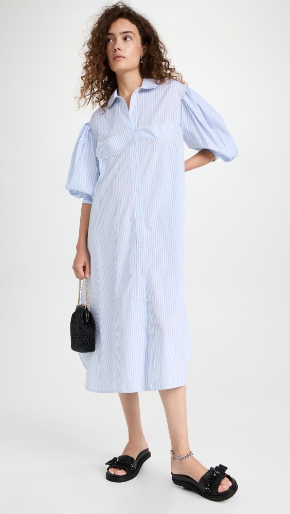 

Платье Simone Rocha Long Shirt with Cup Detail, синий