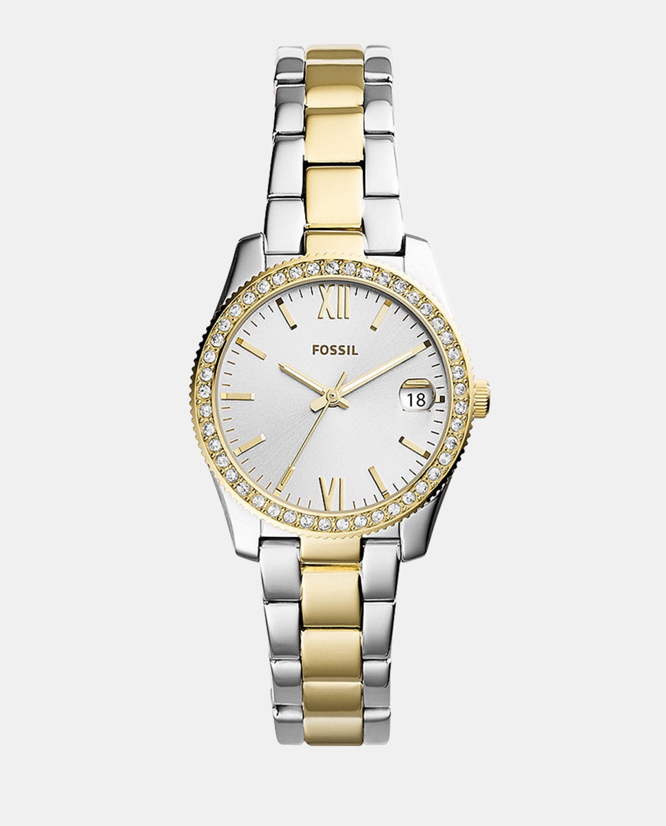 Двухцветные женские часы Scarlette Mini ES4319 из нержавеющей стали Fossil, мультиколор