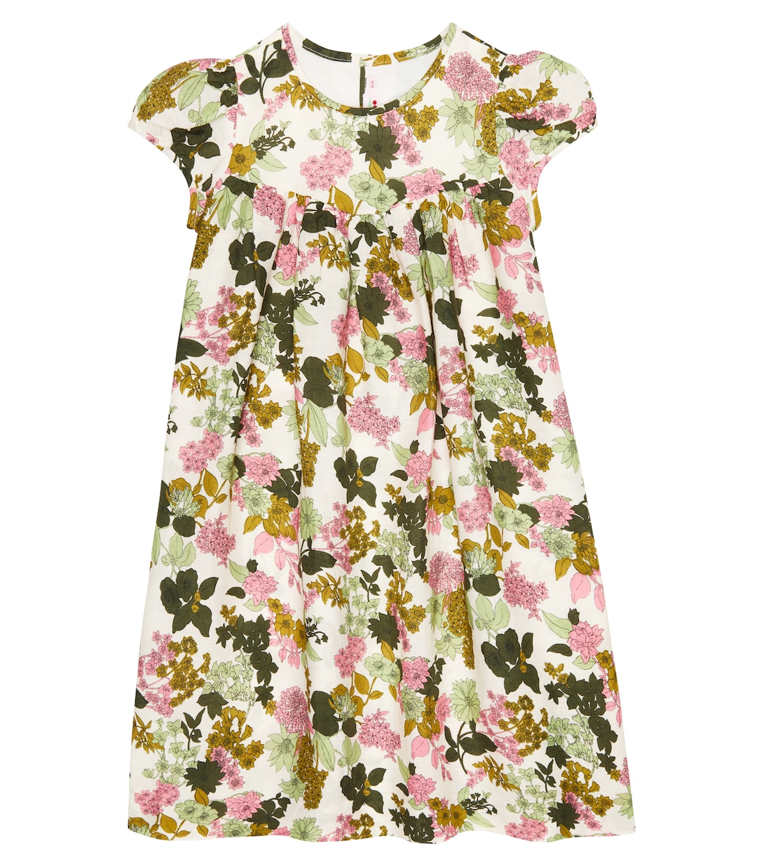 цена Платье Arletty из льна и хлопка с цветочным принтом Bonpoint, разноцветный