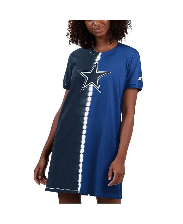 

Женское темно-синее платье-футболка Dallas Cowboys Ace Tie-Dye Starter, синий
