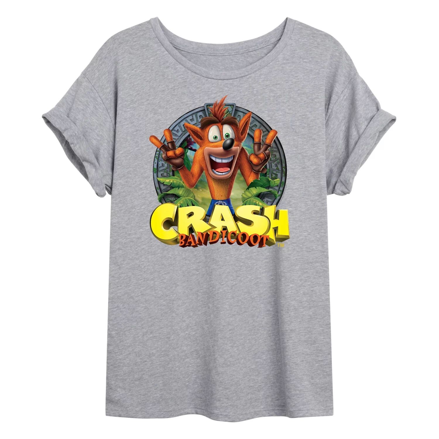 

Струящаяся футболка Juniors Crash Bandicoot Peace Licensed Character, серый