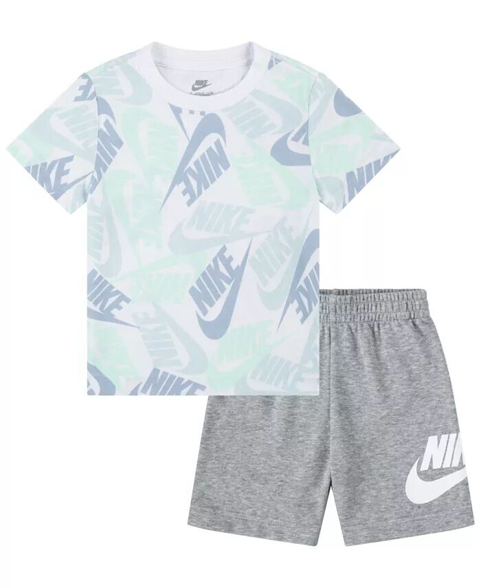 

Футболка и шорты Futura Toss для малышей, комплект из 2 предметов Nike, серый
