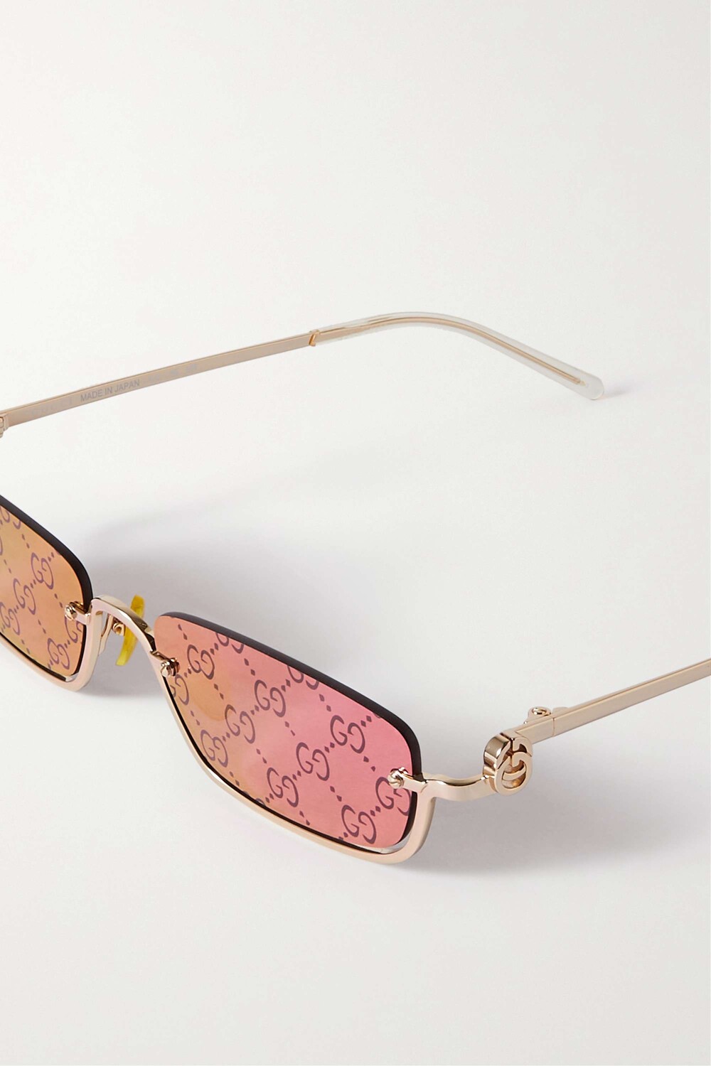 

GUCCI EYEWEAR солнцезащитные очки GG в квадратной оправе золотистого цвета с зеркальными линзами, фиолетовый
