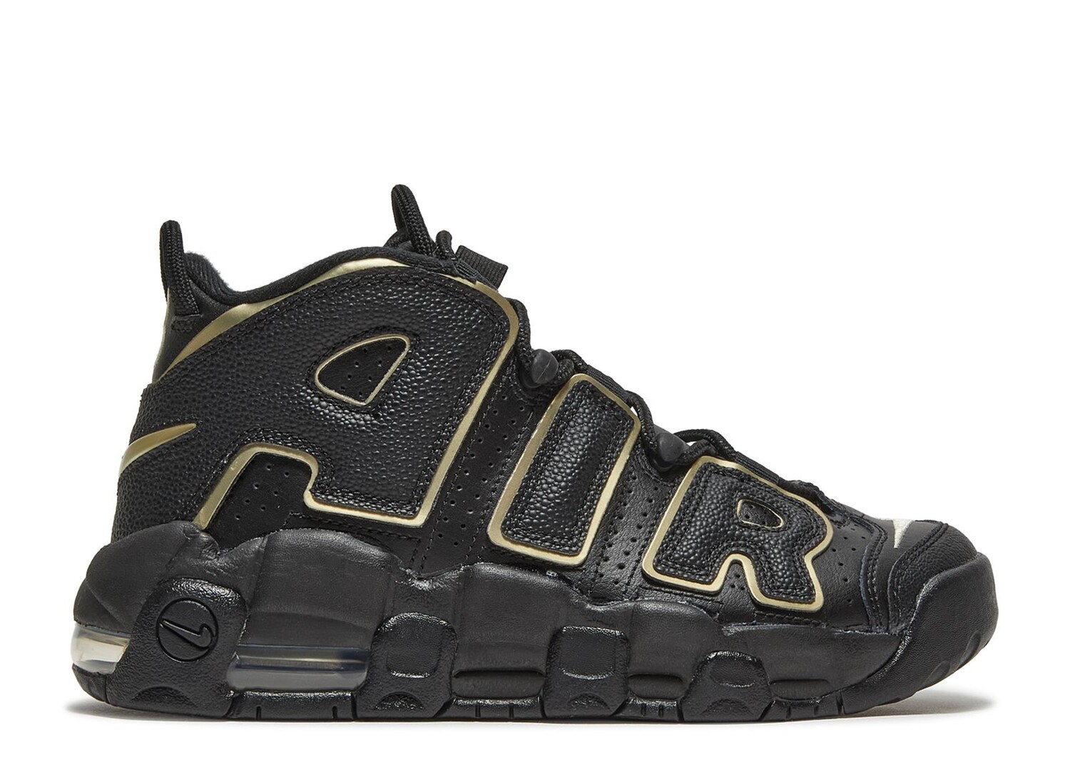 

Кроссовки Nike Air More Uptempo Gs 'Black Metallic Gold Star', черный