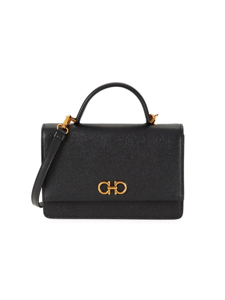 

Кожаная сумка через плечо Gancino Ferragamo, черный