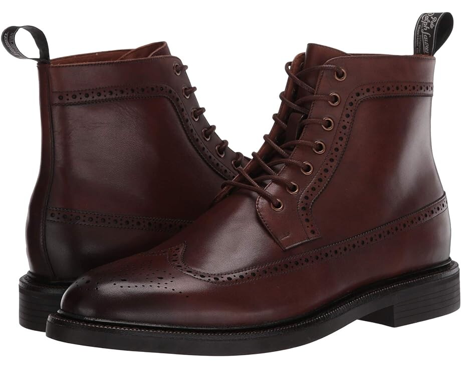 

Ботинки Polo Ralph Lauren Asher Wing Tip Boot, цвет Brown Dress Calf