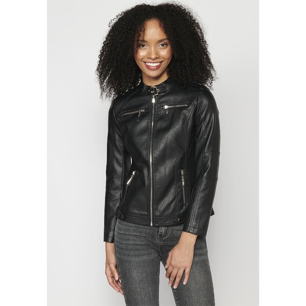 

Куртка Koroshi 2312JA10 Leather, черный