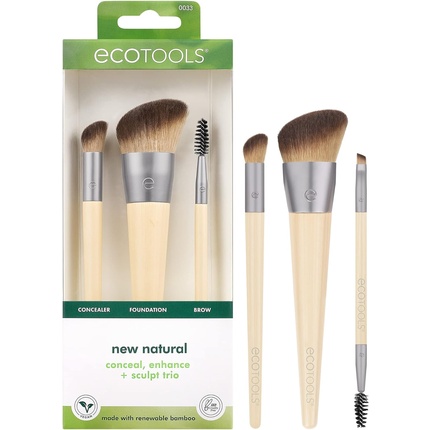 EcoTools New Natural Conceal Enhance & Sculpt Trio Набор кистей для макияжа из 3 предметов набор кистей для макияжа ecotools new natural conceal enhance sculpt trio 3 шт