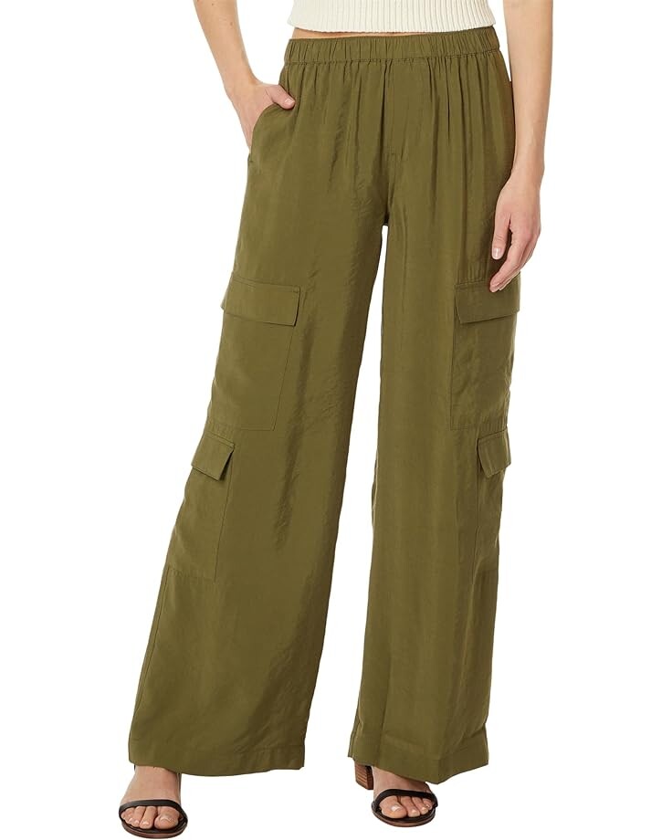 

Брюки Madewell Pull-On Wide-Leg Cargo in Softdrape, цвет Desert Olive