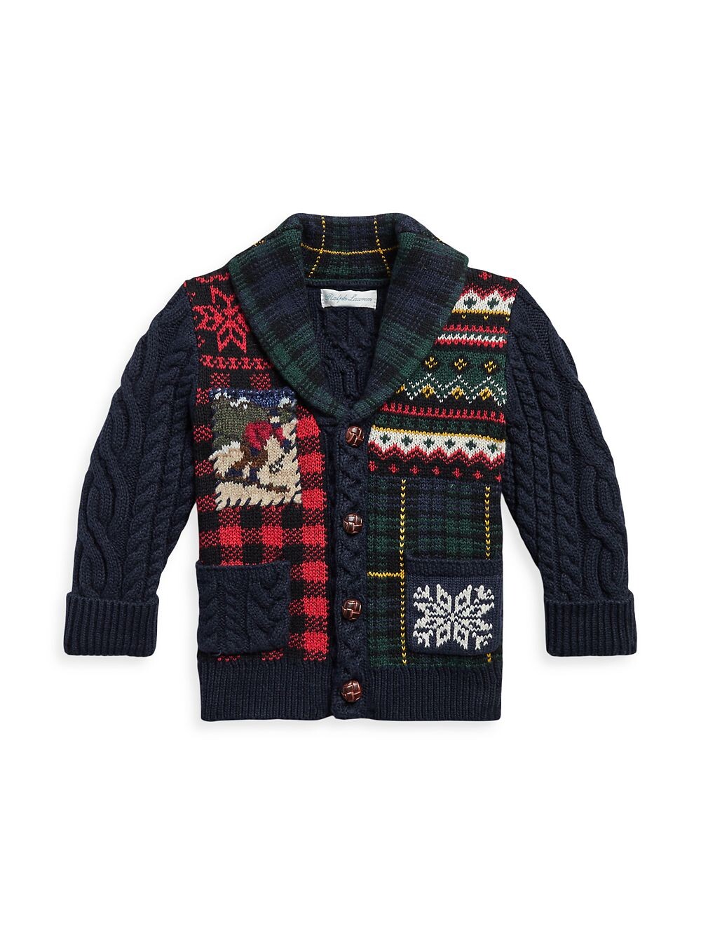 

Лоскутный кардиган для мальчика Polo Ralph Lauren, нави