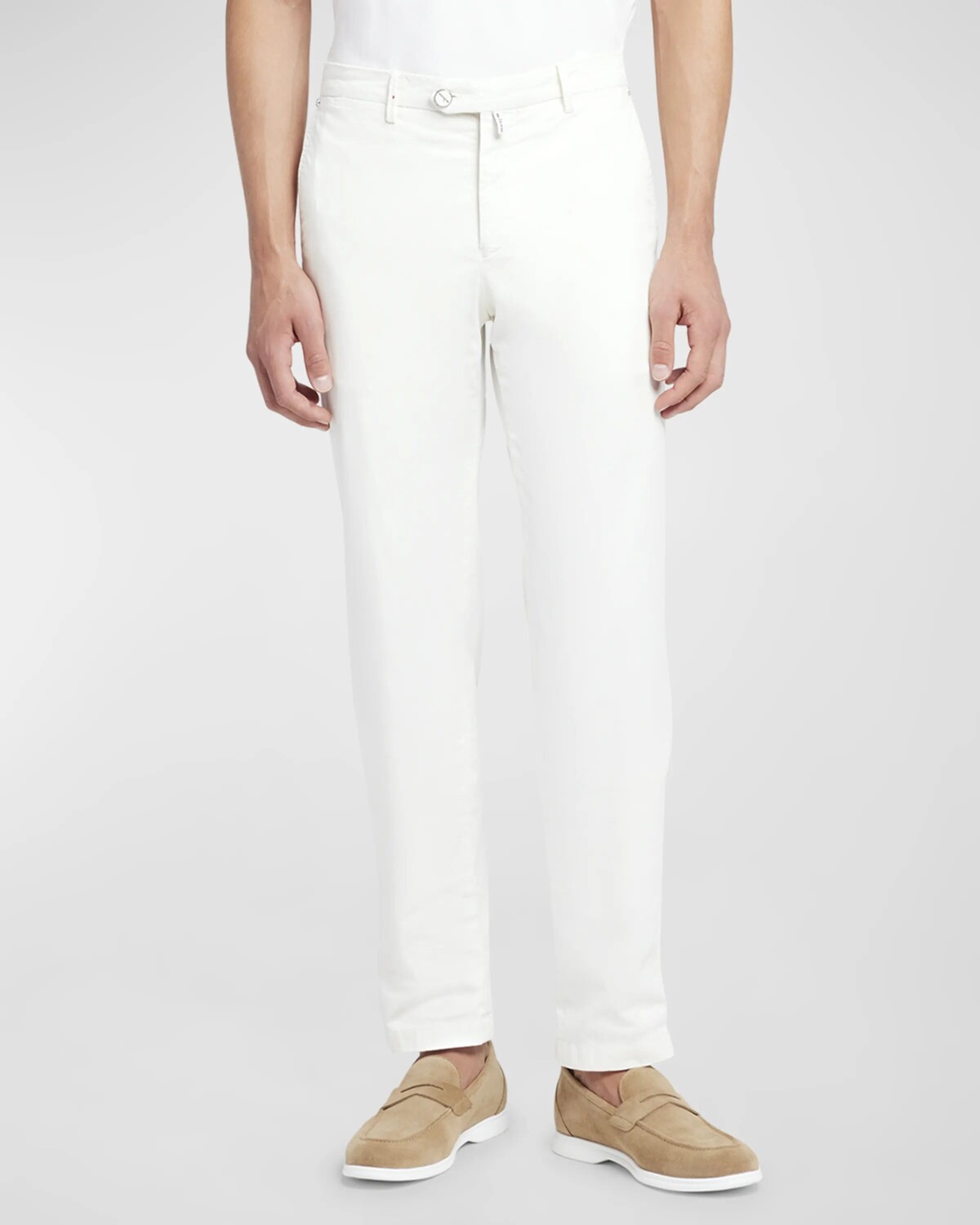 

Мужские однотонные хлопковые брюки Kiton, цвет Cream