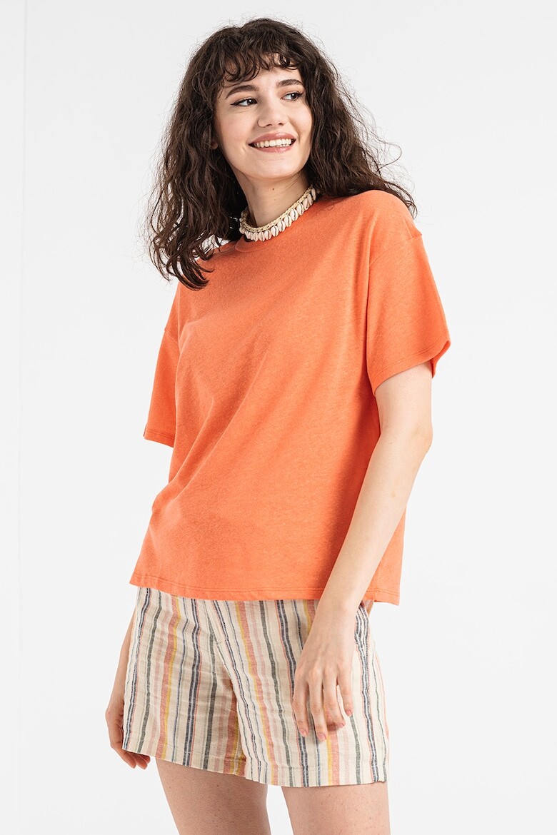 

Льняная футболка с заниженными рукавами United Colors Of Benetton, оранжевый