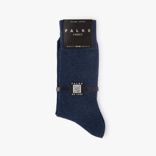 Носки из смесового хлопка стрейч с семейным фирменным принтом Falke, темно-синий носки из смесового хлопка стрейч с семейным фирменным принтом falke темно синий