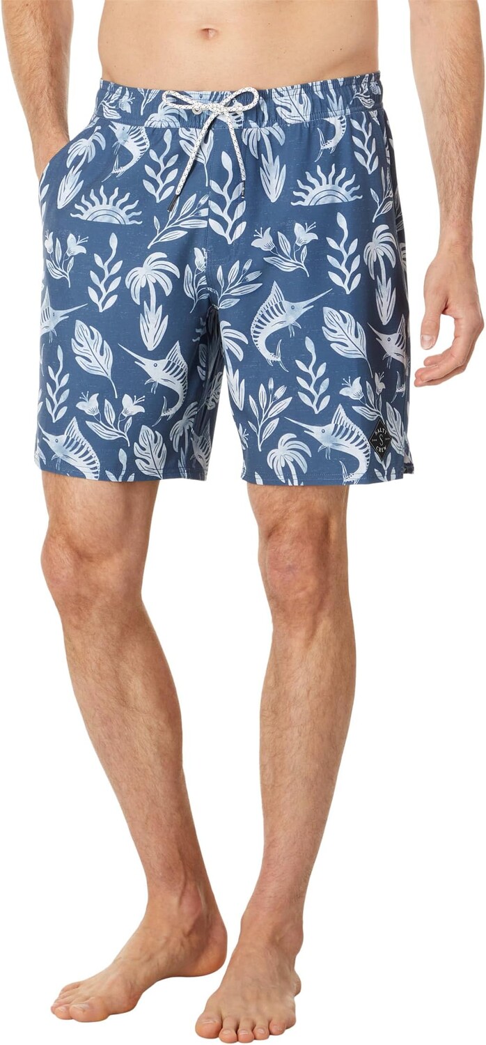 

Шорты для плавания Lowtide Elastic 18 дюймов Salty Crew, цвет Denim/White