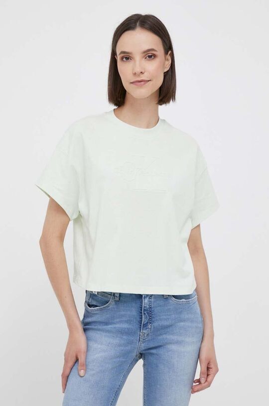 

Хлопковая футболка Calvin Klein Jeans, зеленый