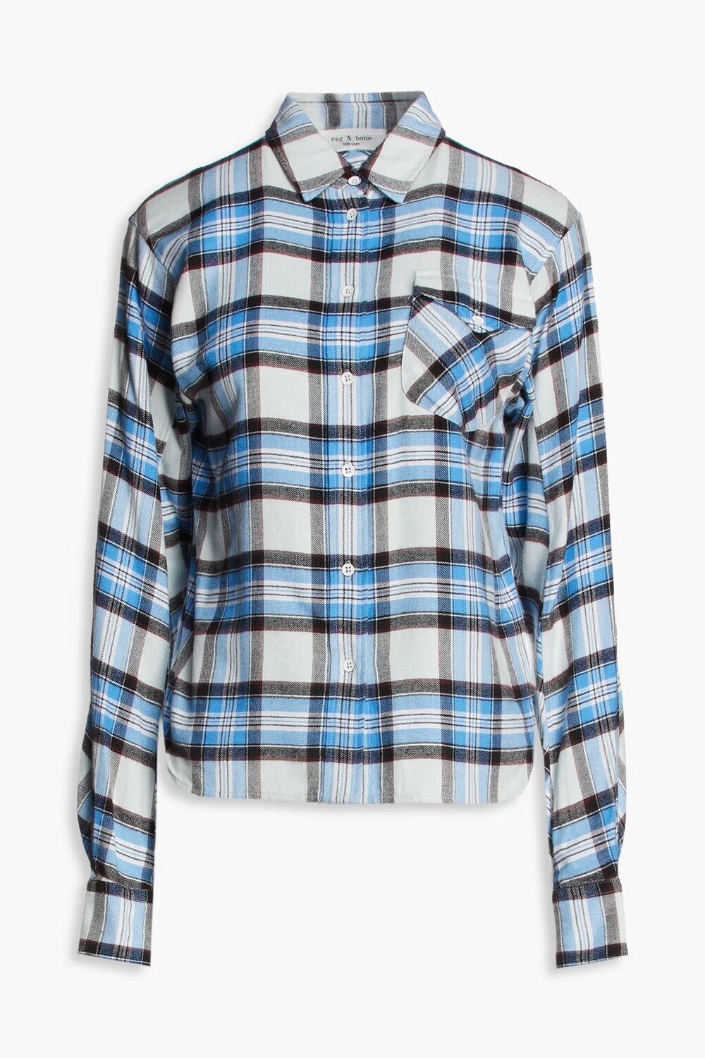 

Фланелевая рубашка Jonah в клетку Rag & Bone, светло-синий