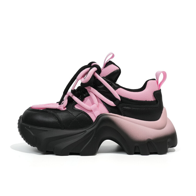 

Кроссовки Little hair meow xiaofamiao Chunky Sneakers Women's Low-top, черный/белый