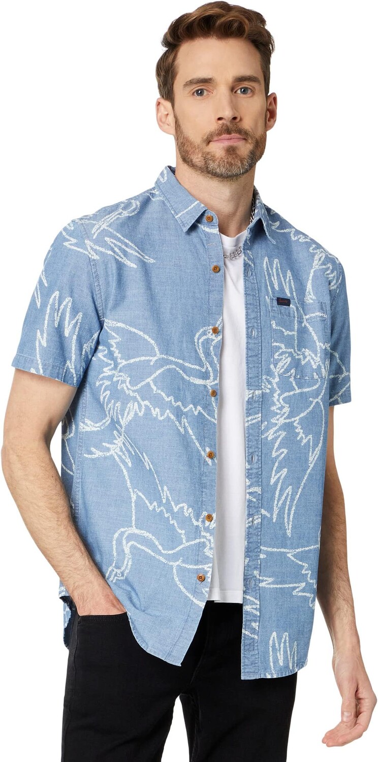 

Рубашка с коротким рукавом Vintage Loom Superdry, цвет Heavy Wash Crane