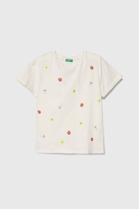 

Хлопковая футболка для детей United Colors of Benetton, бежевый