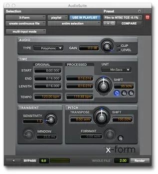 

Подключаемый модуль сжатия/расширения времени Avid X-Form